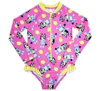 Bluey Girls Swimming Costume Long Sleeved Surf Swim Suit (Bluey Surf Suit, 7-8 Years)