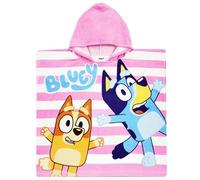 Bluey Girls Swimming Hooded Towel Poncho Bath Towel Hoodie Cover Up (Bluey Towel Pink, One Size)
