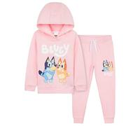 Bluey Girls Tracksuit Set, Comfy 100% Cotton Loungewear Activewear - Gifts for Girls (Pink, 5-6 Years)