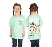 Bluey Girls Tshirt, Short Sleeve Girls T Shirt, Kids Clothes for Summer, Bingo Cotton T-Shirt, Green 2-3 Years