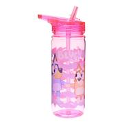 Bluey Girls Water Bottle 580ml with Carry Handle featuring and Bingo - BPA-Free Reusable Drink Bottle for School & Travel - Leak Resistant Flip To