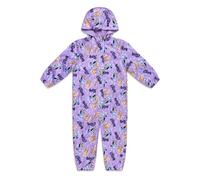 Bluey Girls Waterproof Puddle Suit - All-in-One Rain Suit with Hood, Fleece Lining, Hook and Loop Fastening, Elasticated Cuffs - Outdoor Clothing (UK, Age, 4 Years, 5 Years, Regular, Lilac)