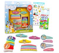 Bluey Hair Accessories for Girls - 20 Pc Bundle with Bluey Hair Ties Bluey Clips Bluey Barrettes Stickers and More | Bluey Dress Up Accessories fo