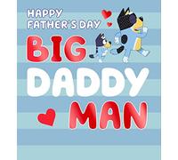 Bluey Happy Father's Day Card for Dad From Son and Daughter, Big Daddy Man Bandit Greeting, Dog and Puppies Design, Officially Licensed Card, Gift Idea with Envelope Included, 7 x 6 in