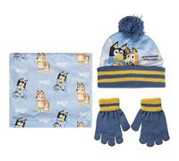 Bluey Unisex Kid's Hat, Neck Warmer and Gloves Set, Blue, One Size