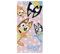 Bluey Hearts Beach Towel - Pink