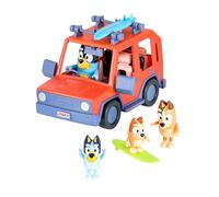 Bluey Heeler Family 4WD Vehicle and 4 Figure Pack, 2.5-3 Inch Figures, 2 Surfboards Accessories and Stickers Amazon Exclusive