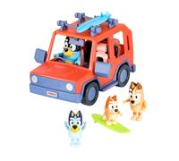 Bluey Heeler Family 4WD Vehicle and 4 Figure Pack, 2.5-3 Inch Figures, 2 Surfboards Accessories and Stickers Amazon Exclusive