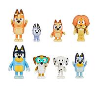 Bluey Heeler Family 8-Piece Action Figure Set, Includes, Bingo, Bandit (Dad), Chilli (Mum) Plus Friends Honey, Socks, Chloe & Indy, Official 2.5-3 inch Character Collection