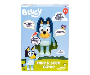 Bluey Hide & S ame, Hide the figure and press her nose to start the built-in timer, talks and giggles to help kids find her, When found, kids can
