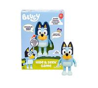 Moose Bluey Hide & Seek Game, Hide the figure and press her nose to start the built-in timer, talks and giggles to help kids find her, When found, kids can Dance To Theme Song