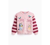 Bluey Holly Jolly Varsity Christmas Cardigan 2-3 years