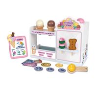 BLUEY - Dine In with Bluey Wooden Toy Set - 32-Piece Role-Play Kit with Magic Asparagus, Plates & Utensils - Imaginative Pretend Play for Kids - FSC Certified, Ages 3+ (Ice Cream Playset)