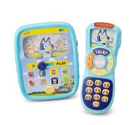 Bluey Interactive Tablet & Remote Control Toy Set - Pretend Play Phone & Learning Tablet for Toddlers - Musical Sound Buttons, Sliding Fun Features (2 Pack Bundle: Bluey's Remote Control & Tablet)