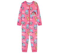 Bluey Jersey Onesie for Girls, Soft Cosy Loungewear Kids Sleepsuit All in One Nightwear One Piece Pyjamas (Pink, 7-8 Years)