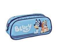 Bluey Kids Double Zip Pencil Case - School Stationery Storage Pouch