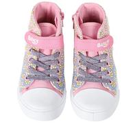 Bluey Kids Girls High Top Trainers Canvas Shoes with Touch Fastening Strap 29147 Canvas Hi Top 12 UK CH Pink
