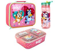 Bluey Kids Lunch Box Set - School & Travel Snack Boxes Set of 3 | Insulated Lunch Bag, Lunch Box with Compartments & 580ml Water Bottle, Lunch Bag & Box Gift Set for Boys & Girls | BPA Free