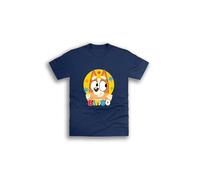 Bluey Kids' Navy T-Shirt - Bingo Character Print | Soft Cotton Tee (Ages 1-8 Years) (UK, Age, 4 Years, 5 Years, Regular, Standard, Navy)