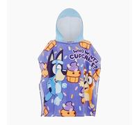 Bluey Kids Poncho Beach Towel featuring and Bingo, Bath Towel, Swimming Wrap, Hooded Changing Robe 100% Cotton 120 x 60 cm
