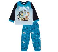 Bluey Kids Pyjamas Boys - Long Sleeve PJs Set with Character Print Top & All Over Print Bottoms - Cotton Sleepwear Ages 2-8 (5-6) Blue