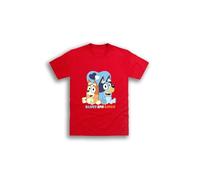 Bluey Kids' Red T-Shirt and Bingo Character Print | Soft Cotton Tee (Ages 1-8 Years) (UK, Age, 5 Years, 6 Years, Regular, Standard, Red)