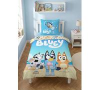 Bluey Kids Single Duvet Cover 135x200 + Pillowcase Beach 100% Cotton | Reversible bedding | Single bed | 100% Cotton Oeko-Tex | Bluey Bingo Muffin | Great gift | Skin-friendly | Official licence