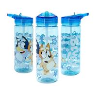 Bluey Kids Water Bottle 580ml with Carry Handle - BPA-Free Reusable Drink Bottle for School & Travel - Leak Resistant Flip Top (Blue)