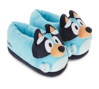 Bluey Ladies Bingo Slippers - Ladies Classic Bingo Big Face Plush Slippers, Bandit, Chilli & Bingo 3D Plush Slippers, Blue, 5-6