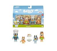 Bluey It's Time For Pavlova With This Pavlova 4 Pack, Includes, Bingo, Bandit In His Chef Hat and Chilli and 2 Accessories, Four 6-7.6 CM Articulated Figures