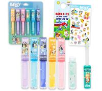 Bluey Lip Gloss Bundle for Girls - 6 Pack of Glosses for Lips in Assorted Flavors Plus Stickers, More | Bluey Party Favors for Kids