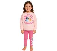 Bluey Loungewear Set - Pink "Besties Forever" Top and Leggings with Fun Prints | Comfortable Cotton Blend Outfit (Ages 1-5) (UK, Age, 2 Years, 3 Years, Regular, Toddler Girls, Pink)