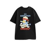 Bluey Bandit Men's Black Short Sleeved T-Shirt | Graphic Tee Featuring “Big Daddy Man Energy” | Ideal for Everyday Wear | Classic Crew Neck Top Merch - X-Large