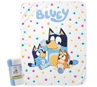 Bluey Microflannel Fleece Blanket 100×150 cm | Ultra Soft 100% Polyester Fluffy Throw Blanket | Lightweight & Warm Kids Blanket for Bedroom & Nap Time | Official Bluey Licensed