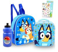 Bluey Mini Backpack with Lunch Box Set - Bundle with 11" School Bag, Lunch Bag, Stickers, Water Bottle, More | Bluey Small Backpack for Kids, Girls