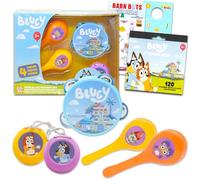 Bluey Musical Instruments Set - Bundle with Bluey Tambourine, Maracas, and Clapper Plus Bonus Stickers for Kids 1-3 | Bluey Musical Toys