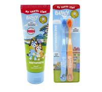 Bluey “My Teeth Time” Toothpaste & Toothbrush Set - Fun, Gentle Oral Care for Kids | Strawberry Flavour | Eco-Friendly & Dentist Approved | Ages 3+