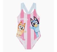 Bluey Official Girl's Swimwear, One Piece Swimming Costume Featuring and Bingo, Pink, Age 4-5 Years