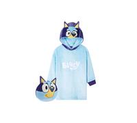Bluey Girls Fleece Poncho - Cosy Fleece Oversized Hoodies for Kids - Gifts for Girls (Blue Cushion, 4-6 Years)