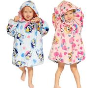 Bluey Oversized Hoodie Blanket for Kids Reversible Super Soft Fleece Hoodie Girls One Size