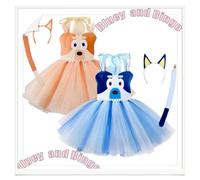 Bluey Party Dress Up Halloween Costume Cosplay Set Stage Performance Dog Costume Bingo Mesh Skirt Bluey Skirt with Headband New Bluey