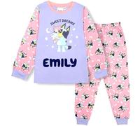 Bluey Personalised Pyjama for Kids 100% Cotton Long Sleeve Winter Pyjama Soft and Comfortable Gift for Girls PJ Set Age 4/5 Pink