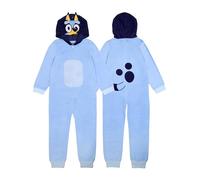BlueY Plain Children's Hooded Blanket Sleeper, Comfortable Pyjamas, Soft & Cute for Kids Pyjama Set, Bluey, 8
