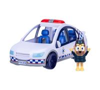 Bluey Police Car, Vehicle from the Special Episode The Sign. Includes Police Car with Flashing Lights & Sounds, Policeman Figure, and Themed Sticker Set. Batteries Included.