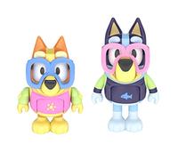 Bluey Pool Time and Bingo 2 Figure Playset Pack Articulated 2.5 Inch Action Figures Includes 2 Pairs of Removable Swimming Goggles Official Collectable Toy