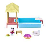 Bluey Pool Time Fun Playset Age 3+: Bluey figure in Swim Suit, Pool with Diving Board and Deck and 4 Pool Accessories,Multicolor,6.5 x 4.72 x 10.63 inches