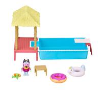 Bluey Pool Time Fun Playset: Bluey figure in Swim Suit, Pool with Diving Board and Deck and 4 Pool Accessories,Multicolor,6.5 x 4.72 x 10.63 inches