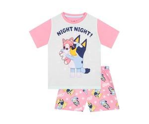 Bluey Pyjamas | Night Night Girls Pyjamas | Girls Short PJs | Summer Pyjama Sets | Pink 2-3 Years