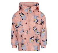 Bluey Raincoat with Hood, Insulated fleece lined Jacket, Bluey, 6-7 Years: 122cm, Pink