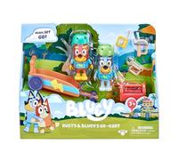 Bluey Rusty Go-Kart Playset; Official 2.5-3 inch Collectable Action Figures Rusty with Go-Kart, Helmets, Tools and Toolbox Accessories